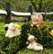 4 Inches Farm Animals Easter Decor,Set of 3 Sisal Animals Figurines w Spring Decor Flower as Easter Decorations for The Home, Realistic Easter Ornaments Includes Pig Decor